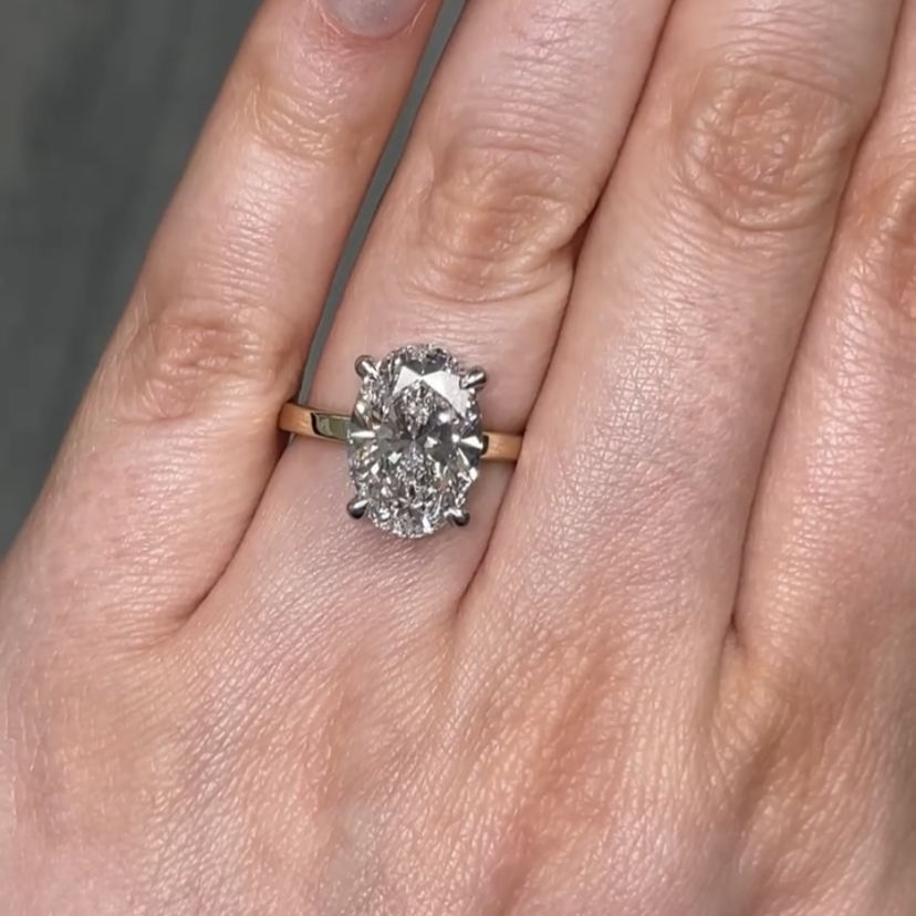 3 Ct Hidden Halo Engagement Ring Oval Anniversary Ring Moissanite Diamond Ring Women Promise Ring For Her 4 Prong Solitaire Promise Ring