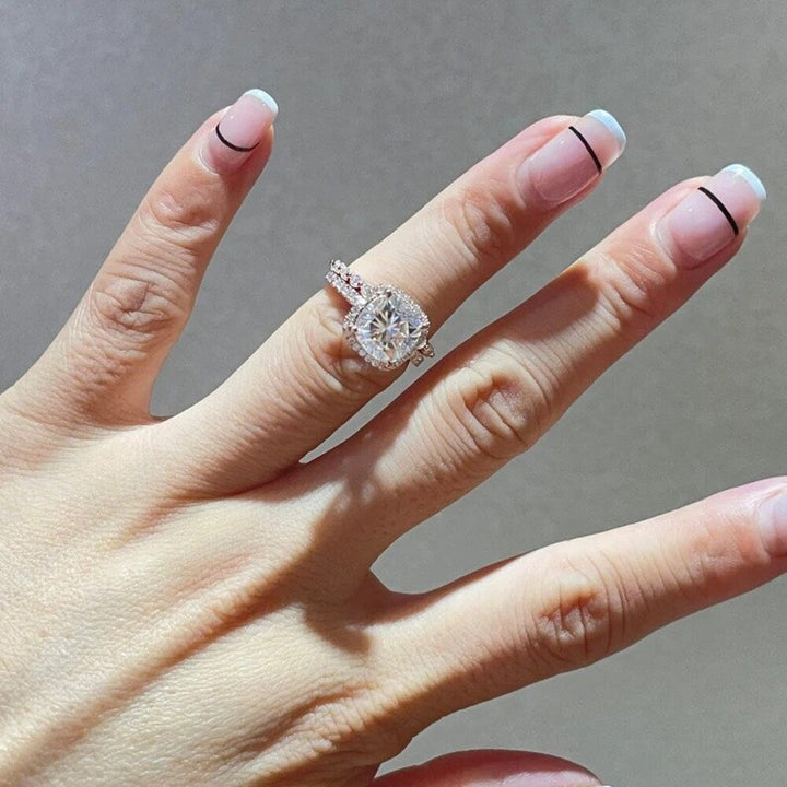 3 Ct Cushion Moissanite Diamond Ring, Bridal Set Ring, Wedding Band, Promise Ring, Christmas Gift Fro her