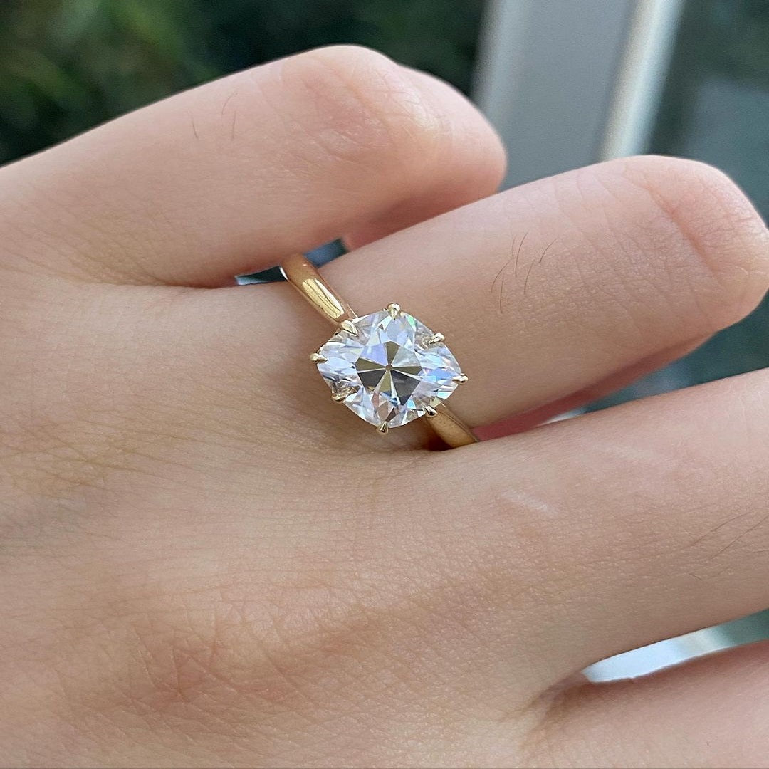 1.75 Ct Cushion Engagement Ring, Simple Diamond Ring, Anniversary Gift, Wedding Ring For Her