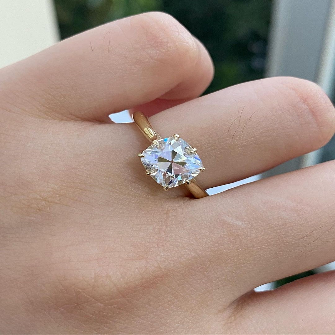 1.75 Ct Cushion Engagement Ring, Simple Diamond Ring, Anniversary Gift, Wedding Ring For Her