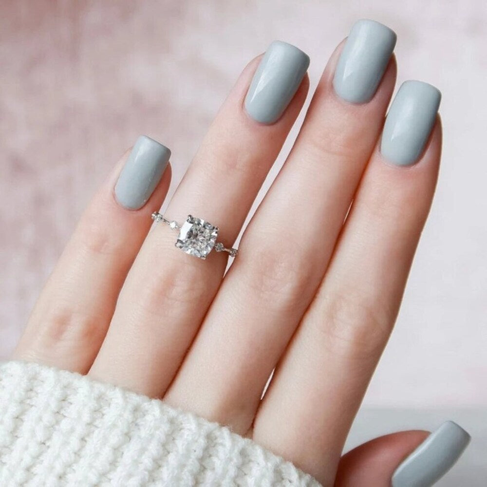 Cushion Moissanite Diamond Ring