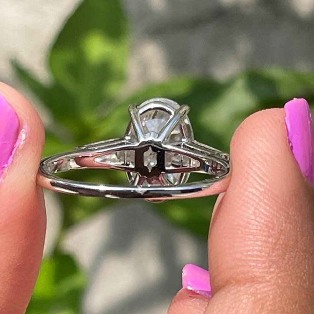 Oval Diamond Three Stone Moissanite Ring