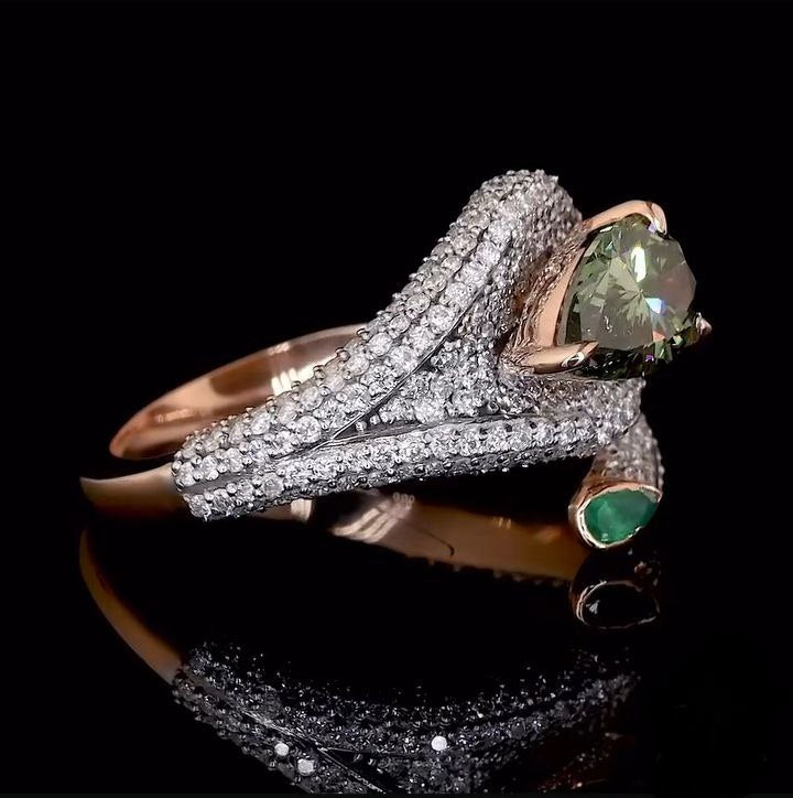 Pear Moissanite Diamond Ring