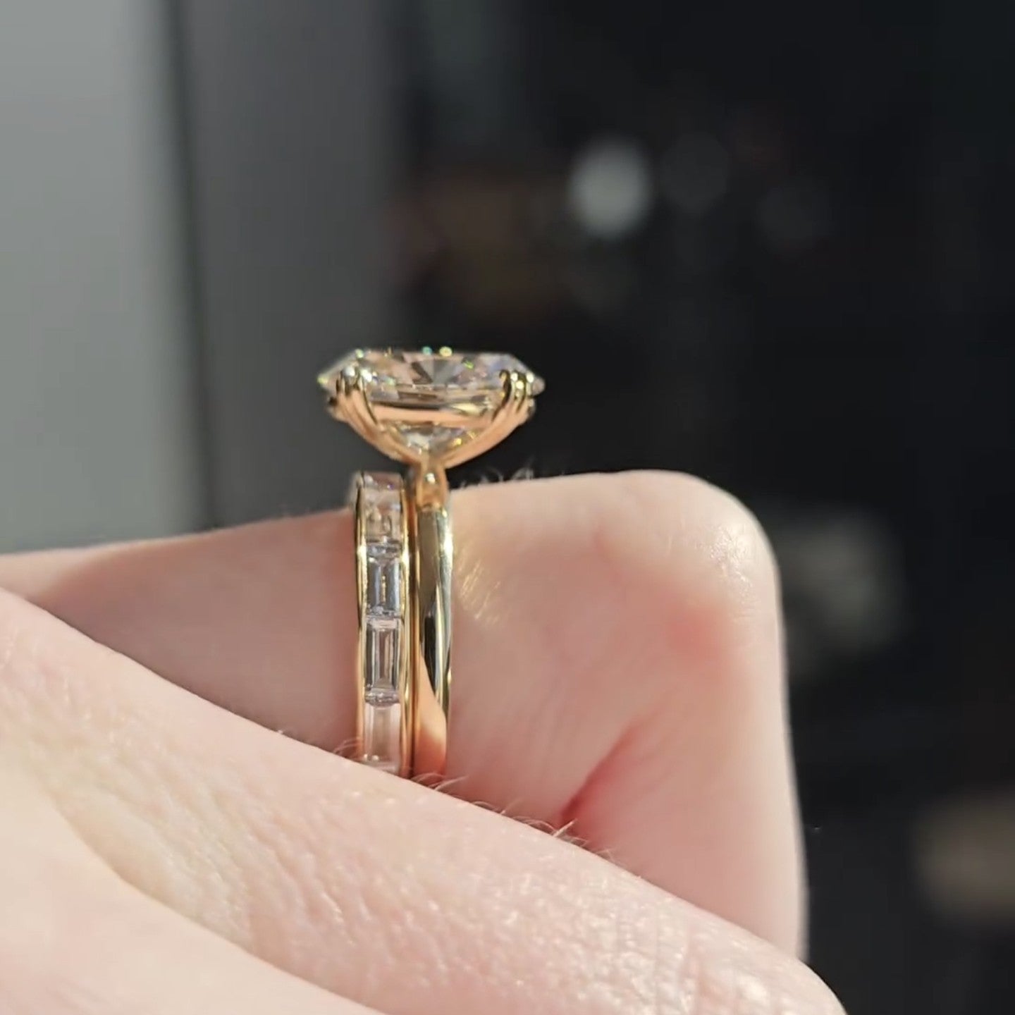 Oval Bridal Set Moissanite Ring