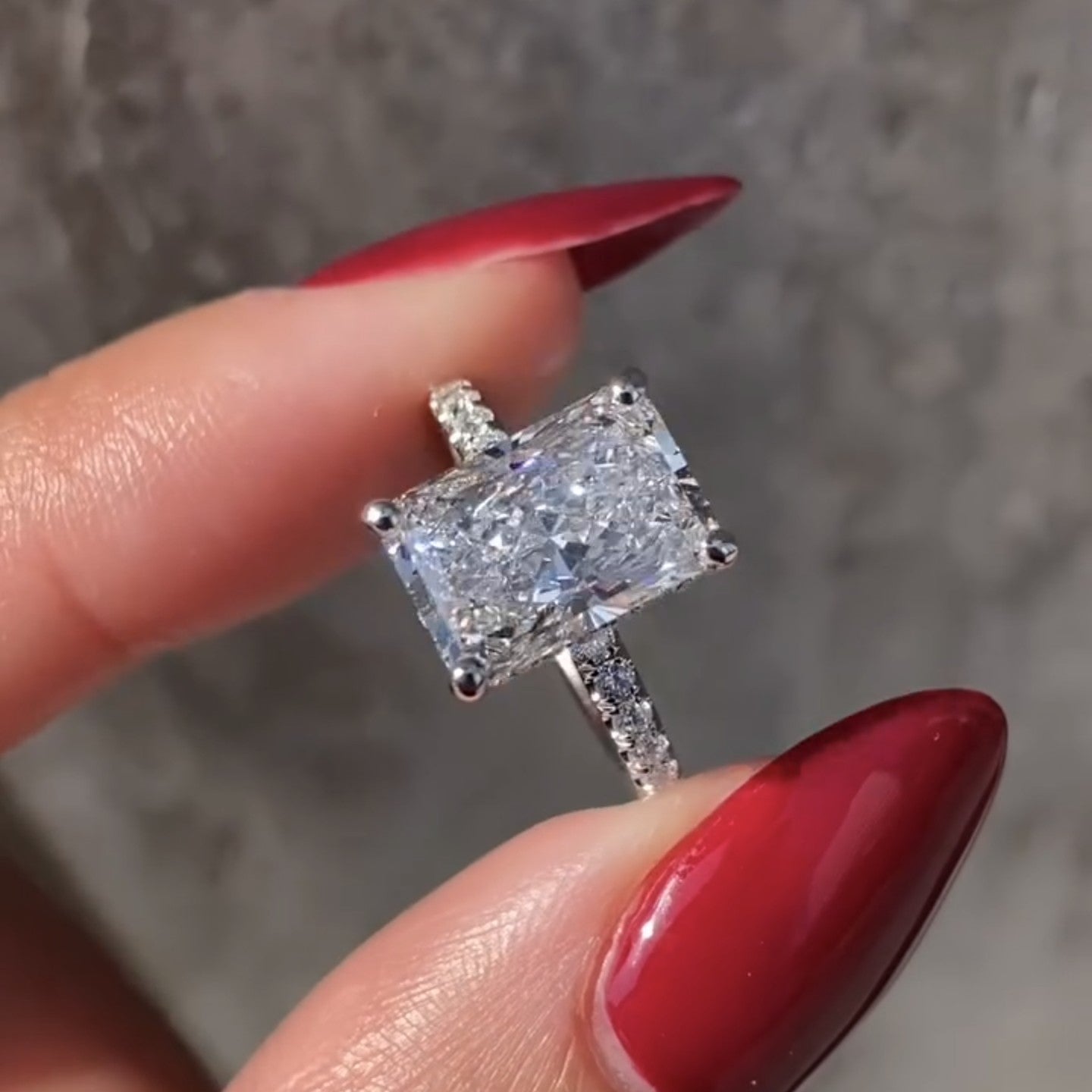 Radiant Moissanite Diamond Ring