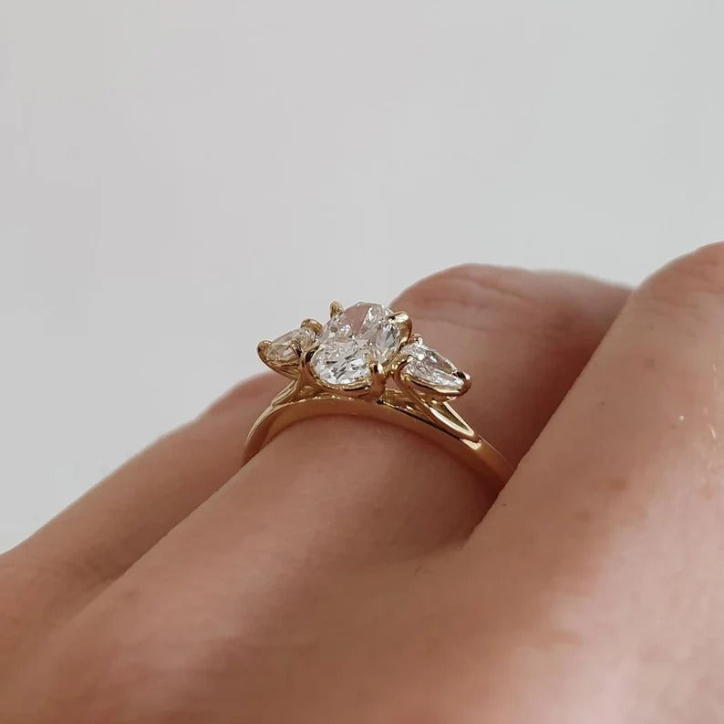 Oval Three Stone Ring