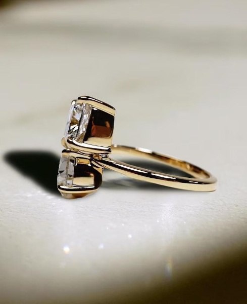 Oval, Cushion And Pear Diamond Moissanite Ring