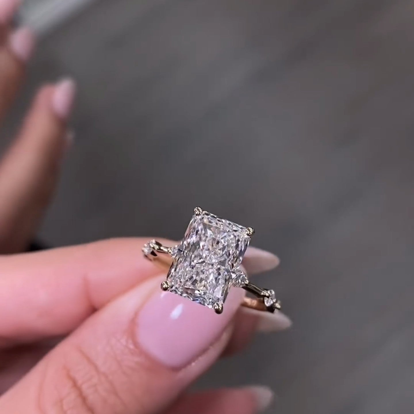 Radiant Distant Round Diamond Band Ring