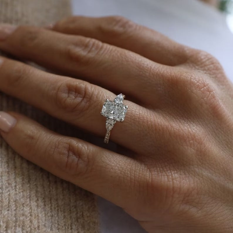 Radiant Cut Moissanite Ring