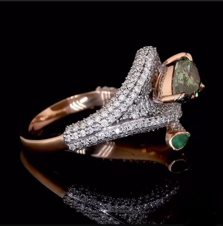 Pear Moissanite Diamond Ring