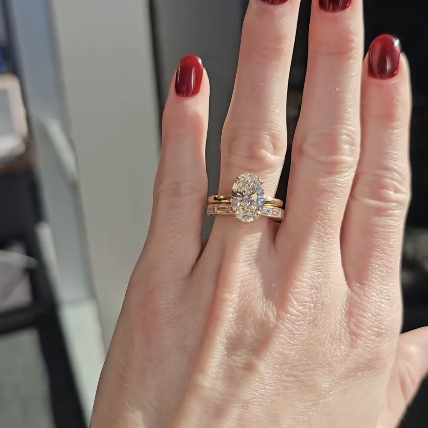 Oval Bridal Set Moissanite Ring