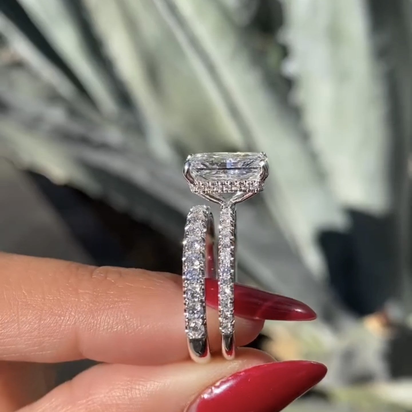 Radiant Bridal Set Diamond Ring