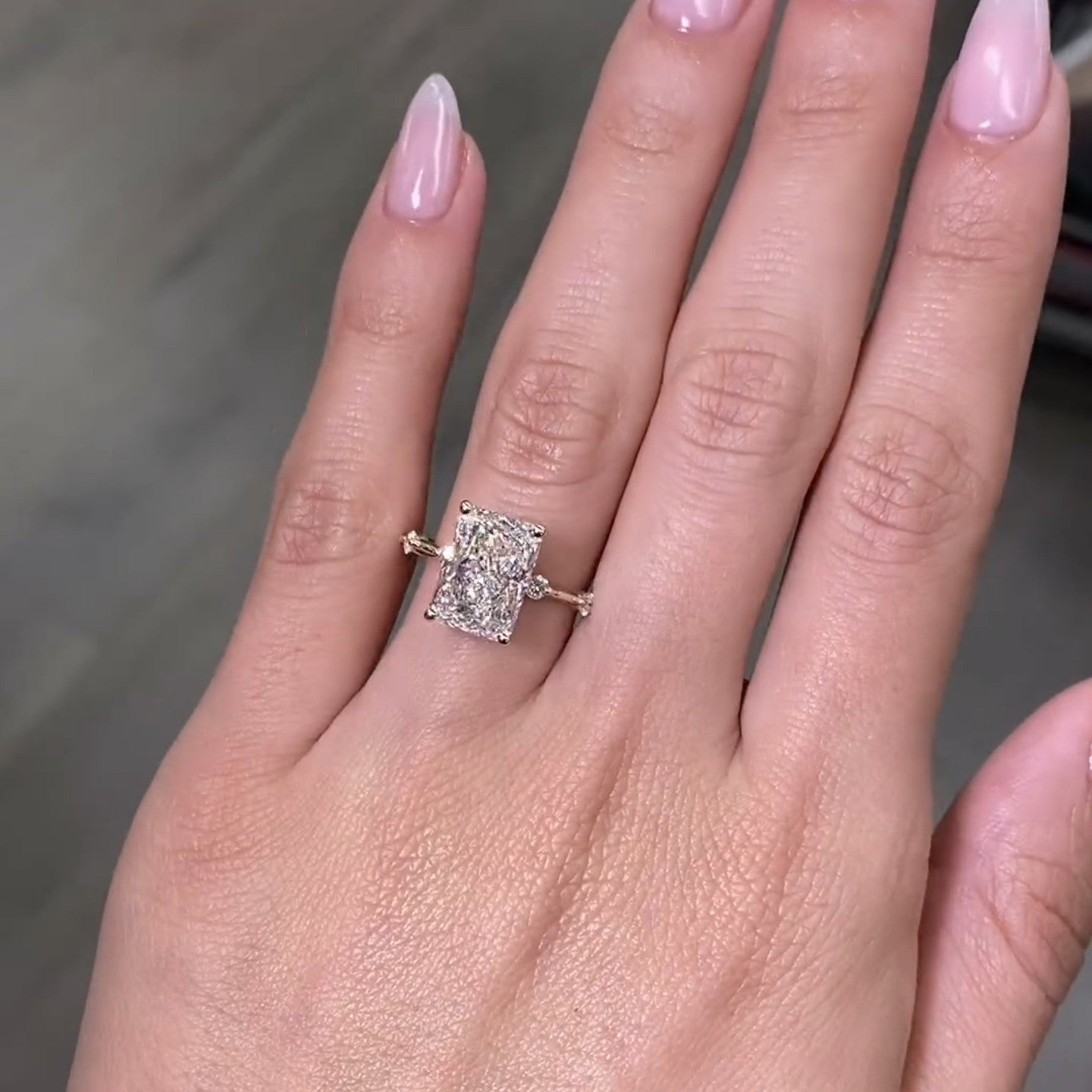 Radiant Distant Round Diamond Band Ring