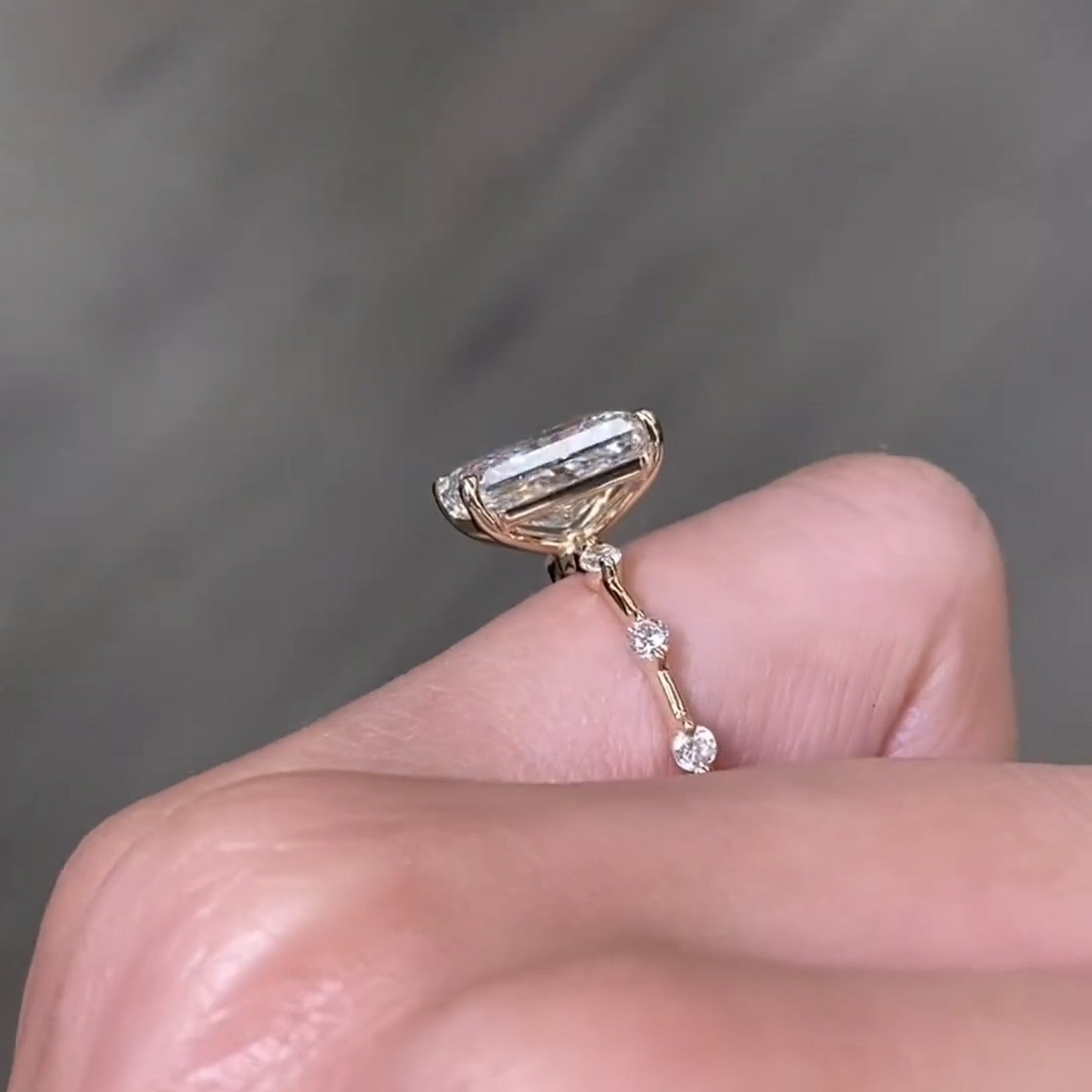 Radiant Distant Round Diamond Band Ring