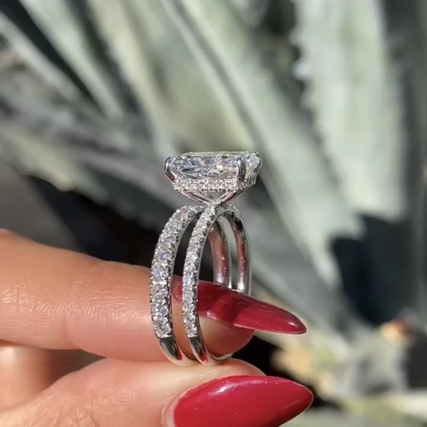 Radiant Bridal Set Diamond Ring