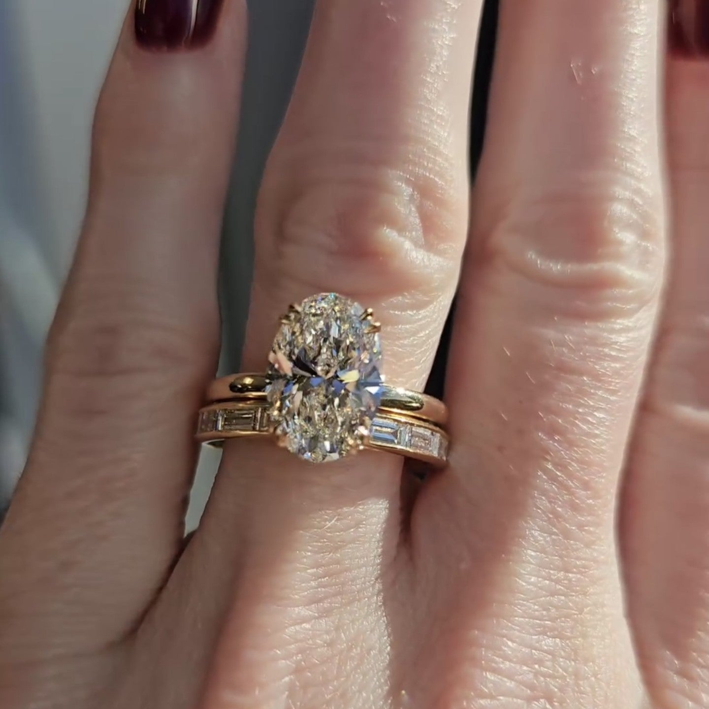 Oval Bridal Set Moissanite Ring