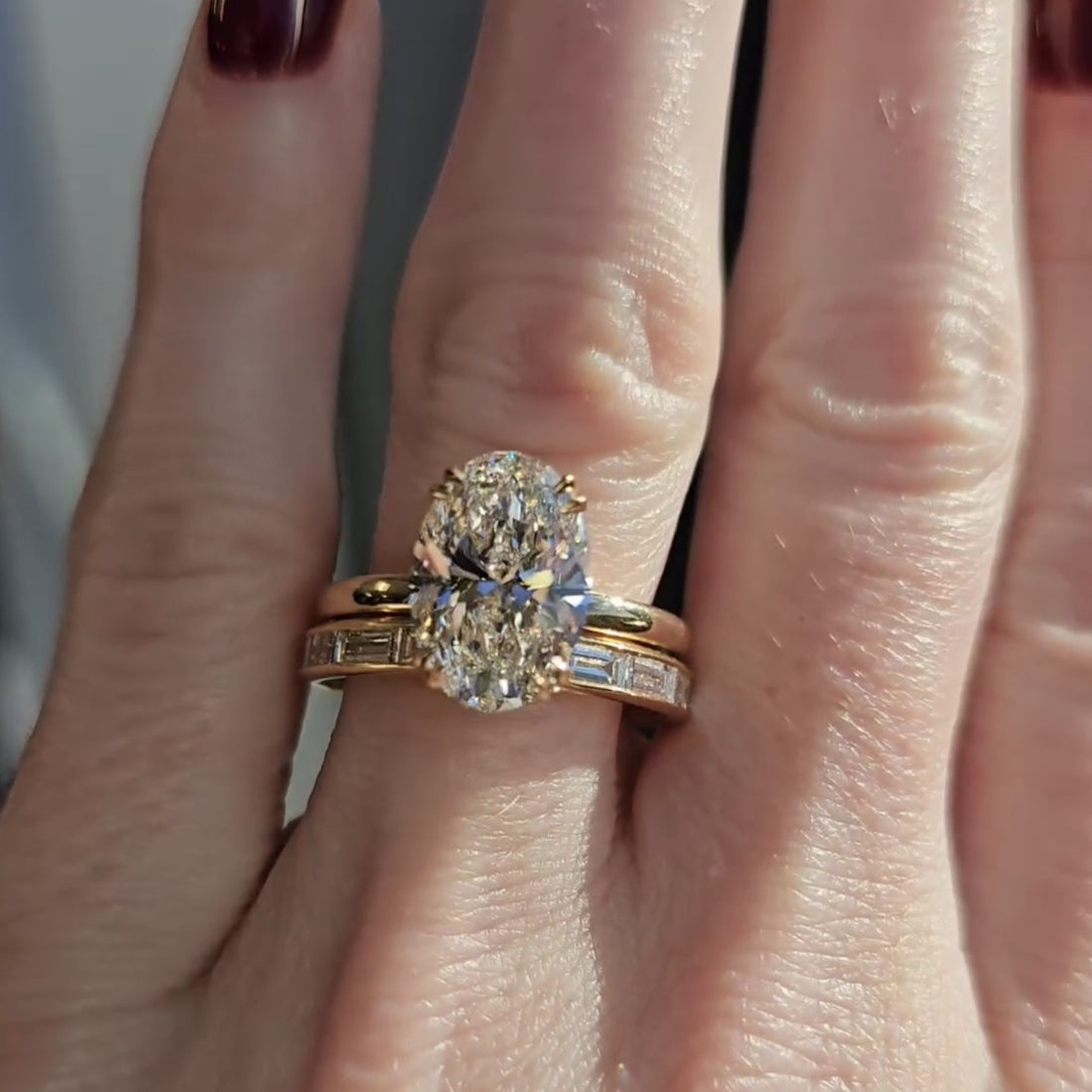 Oval Bridal Set Moissanite Ring