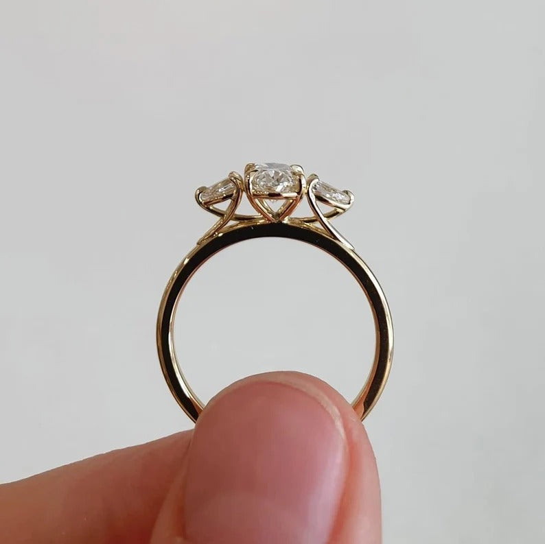 Oval Three Stone Ring