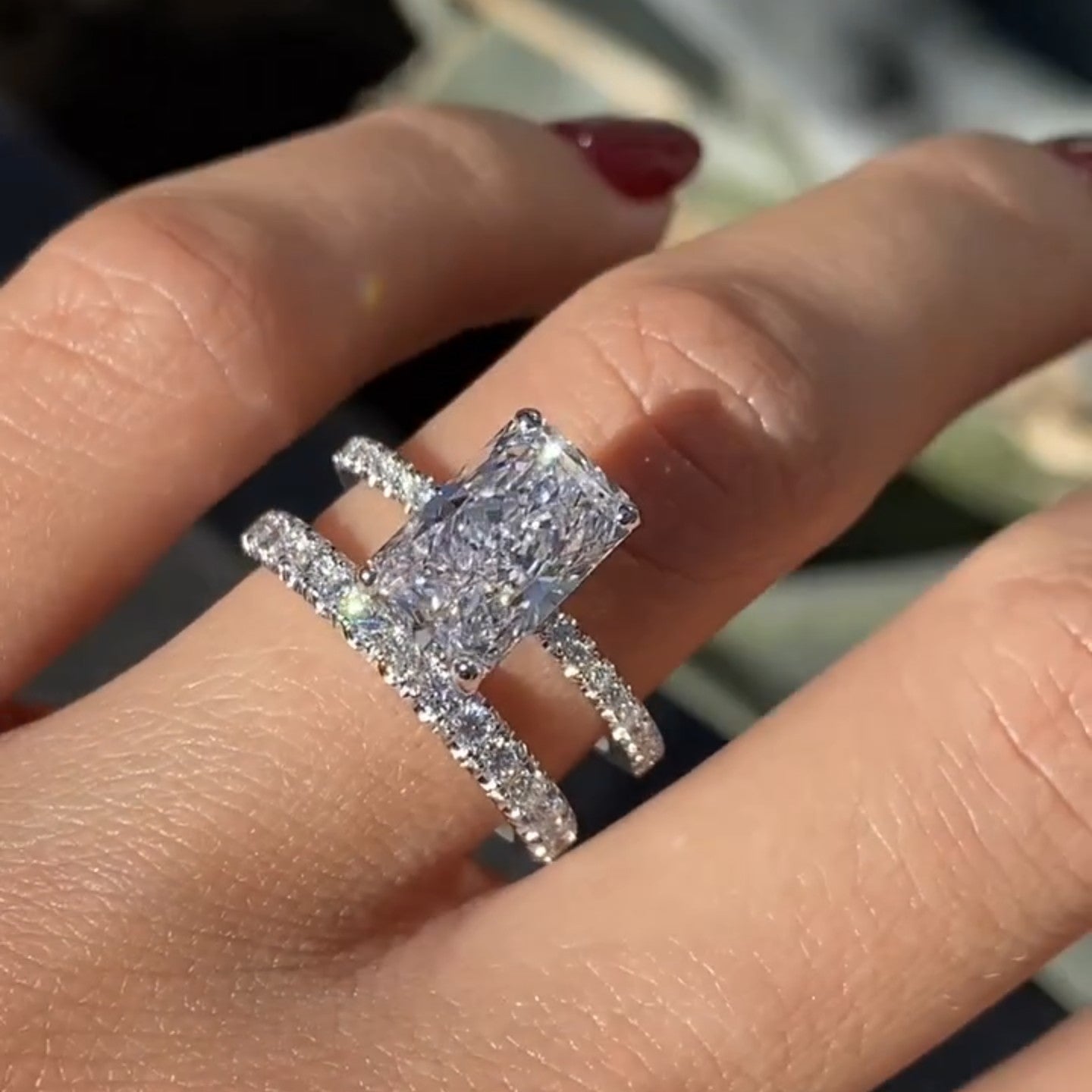 Radiant Bridal Set Diamond Ring