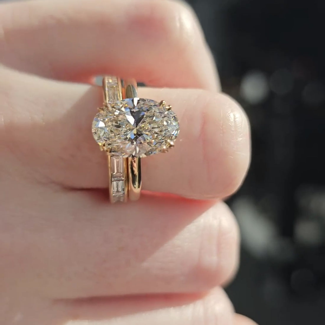 Oval Bridal Set Moissanite Ring