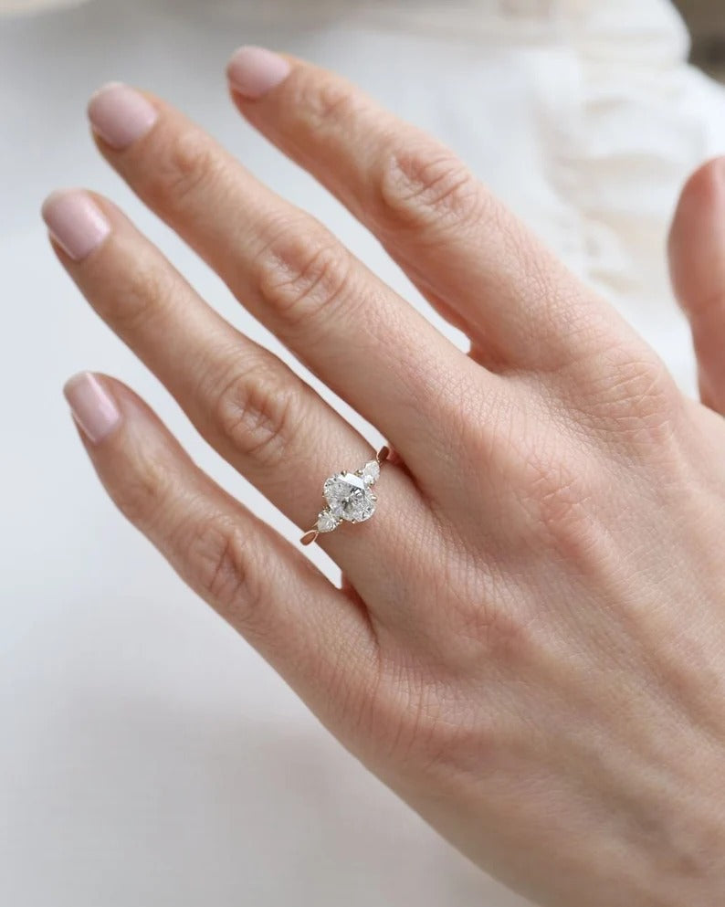 Oval Three Stone Ring