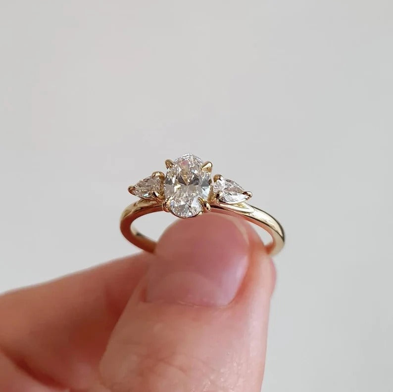 Oval Three Stone Ring