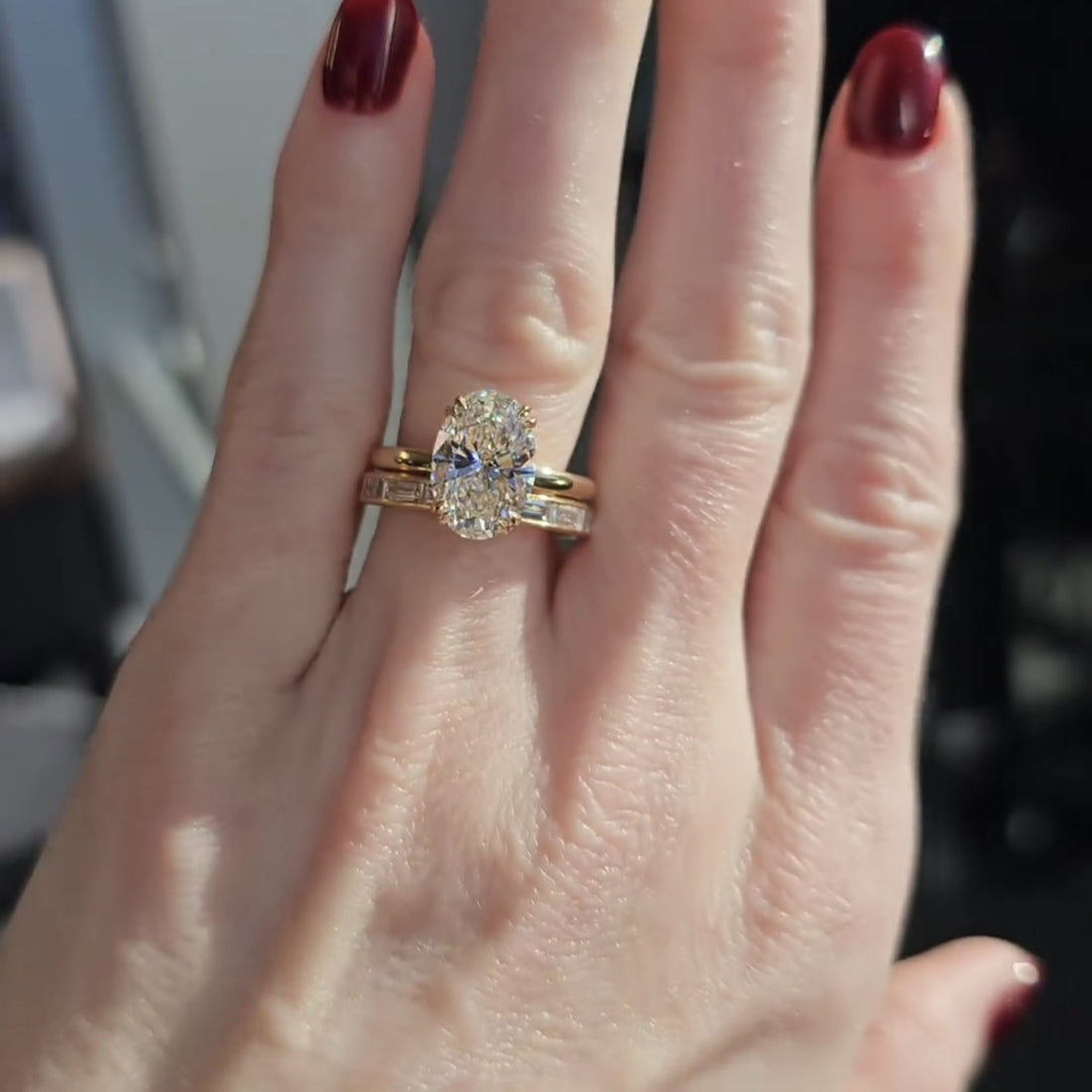 Oval Bridal Set Moissanite Ring