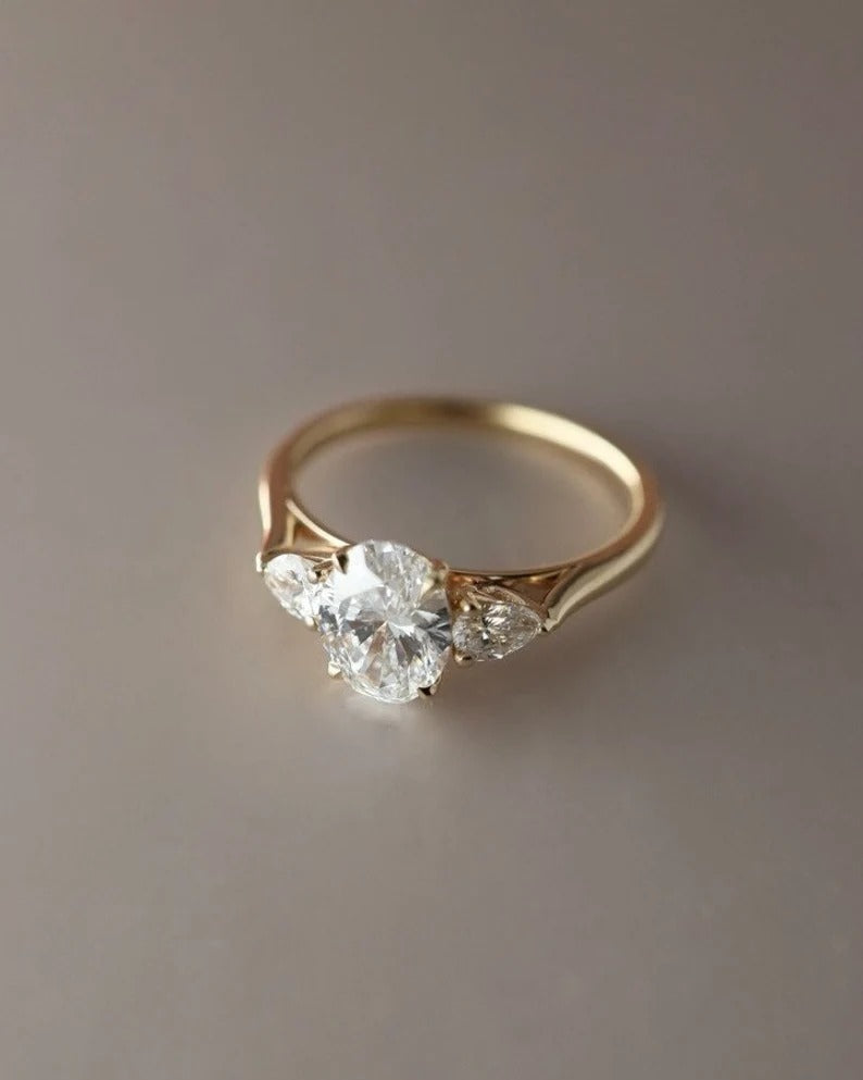 Oval Three Stone Ring