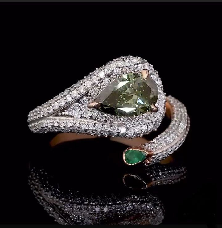 Pear Moissanite Diamond Ring