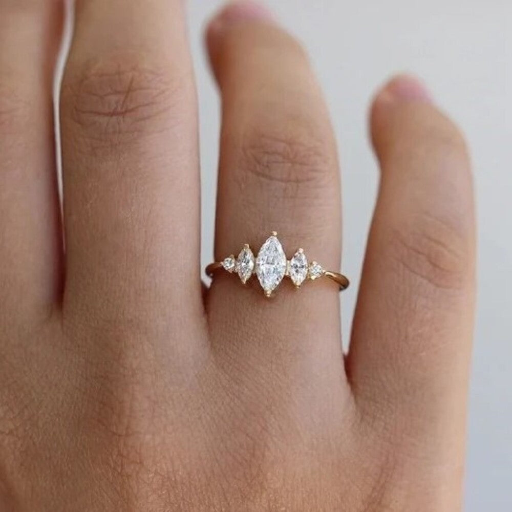 Marquise Five Diamond Ring