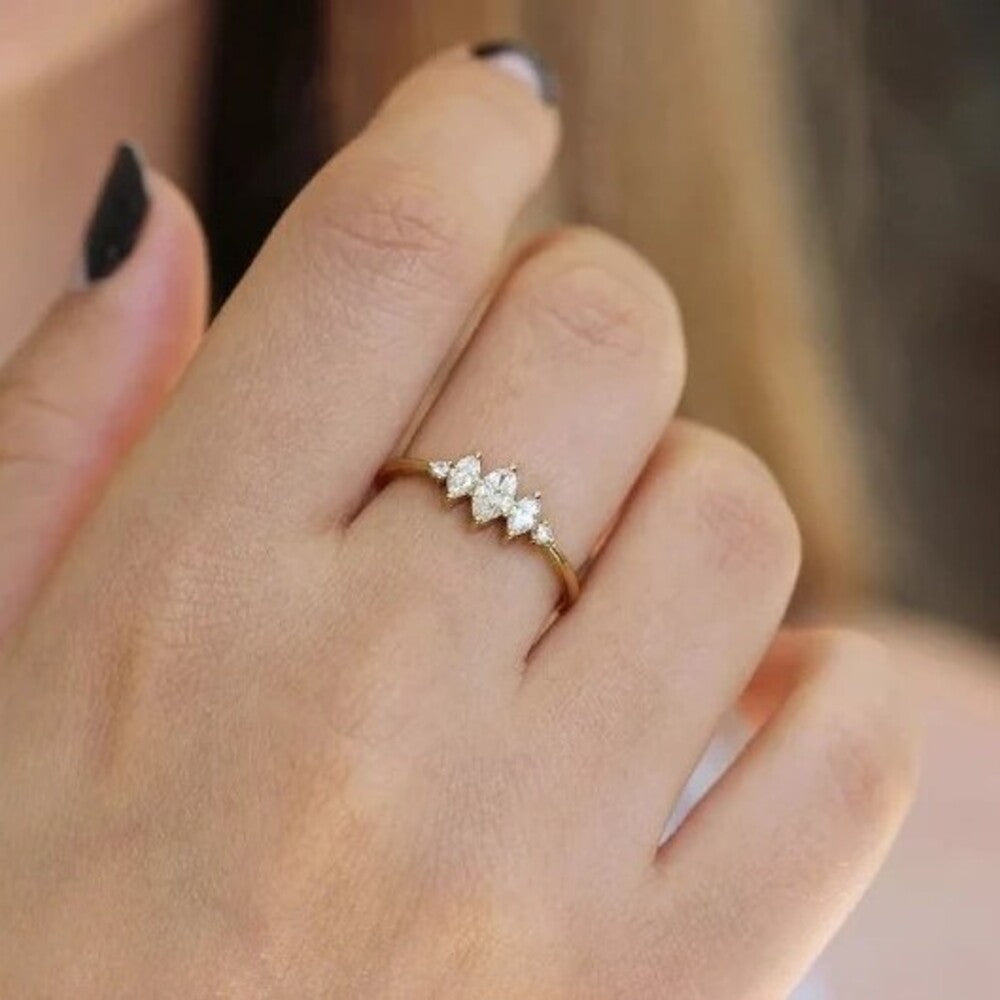 Marquise Five Diamond Ring