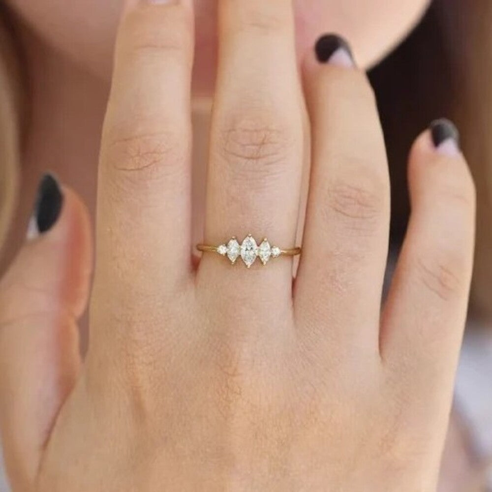 Marquise Five Diamond Ring