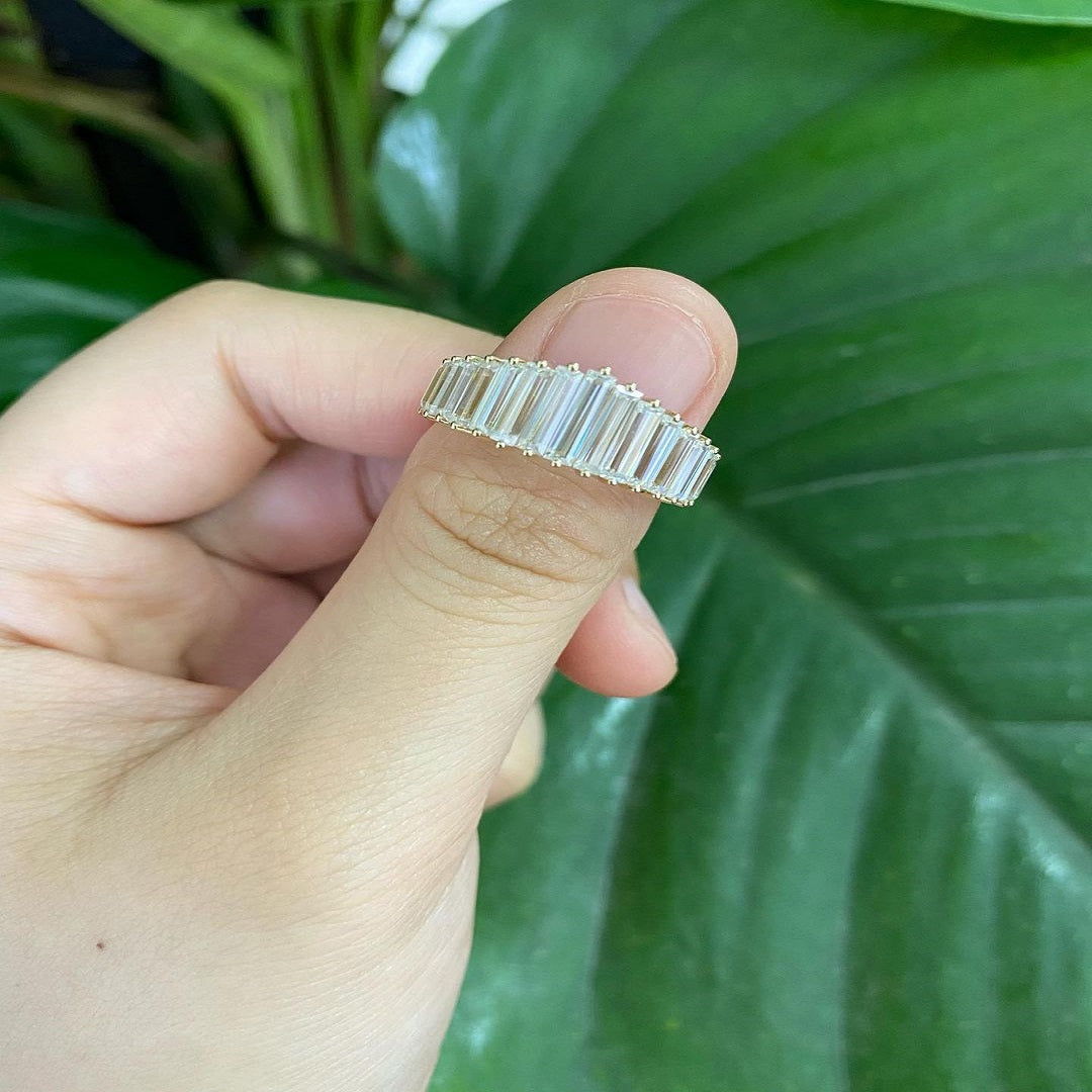 3 Ctw Baguette Moissanite Ring, Multi baguette Diamond Ring, Wedding band, Handmade Jewelry, Most Selling Ring, Best Christmas Gift For Her