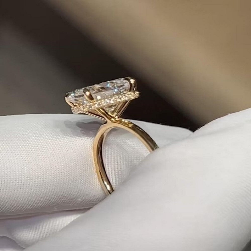 3.70 Ct Oval Moissanite Diamond Ring, Full Eternity marquise And Round Band, Oval Diamond Bridal Set Ring, Gift For Her