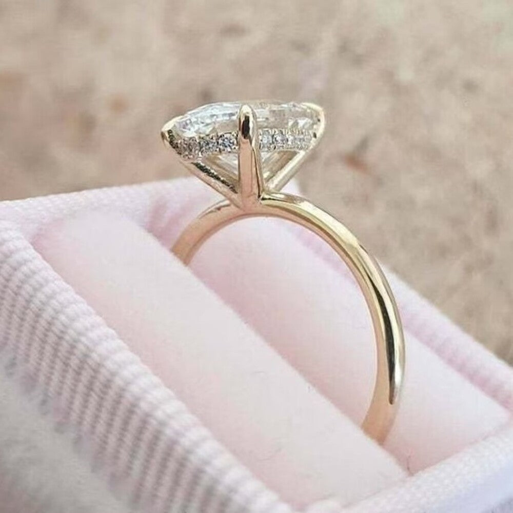 2.50 Ct Oval Moissanite Diamond Ring, Simple Diamond Ring, Christmas Jewelry, Holiday Gift For Her