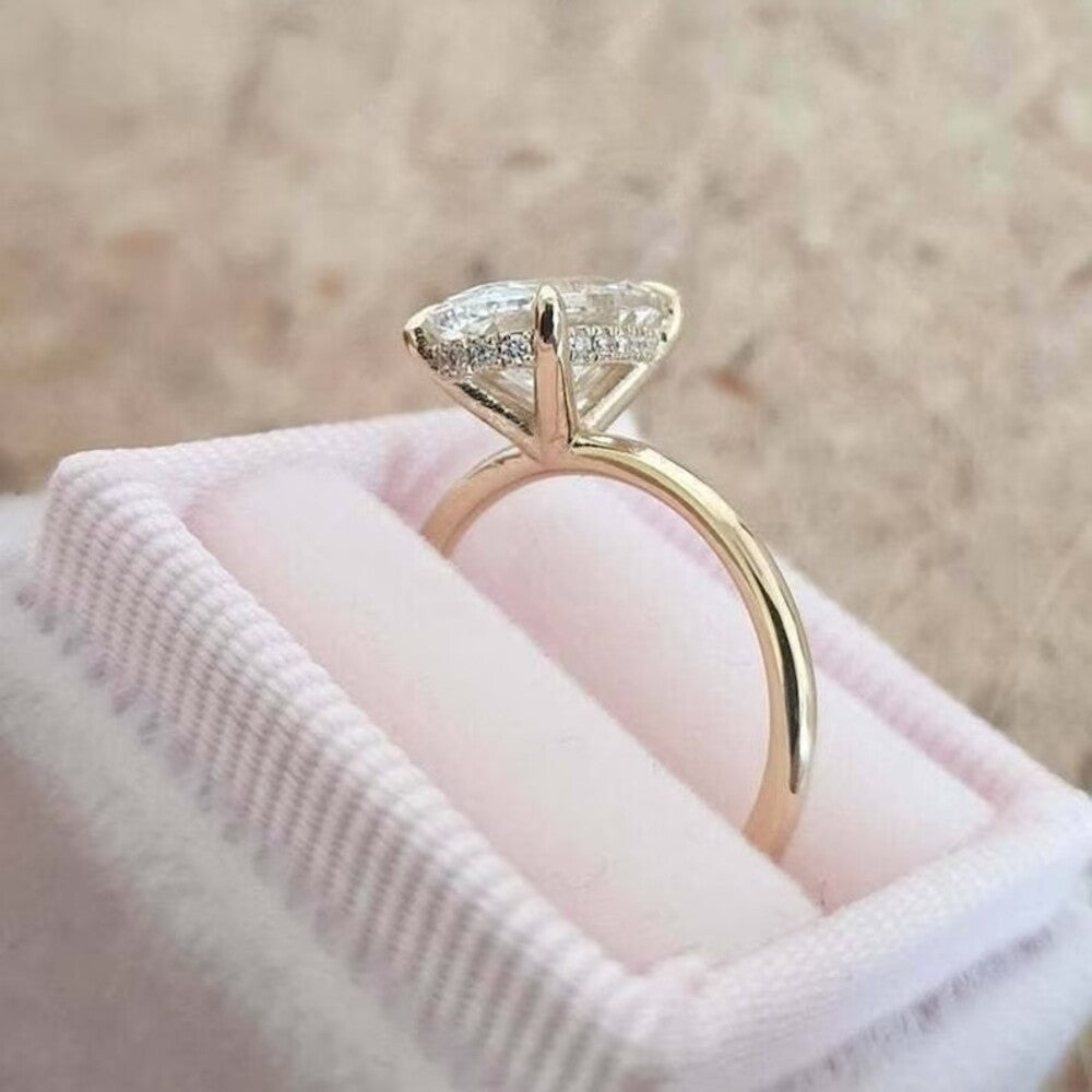 2.50 Ct Oval Moissanite Diamond Ring, Simple Diamond Ring, Christmas Jewelry, Holiday Gift For Her