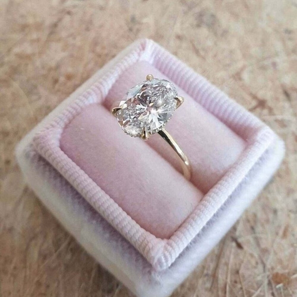 2.50 Ct Oval Moissanite Diamond Ring, Simple Diamond Ring, Christmas Jewelry, Holiday Gift For Her