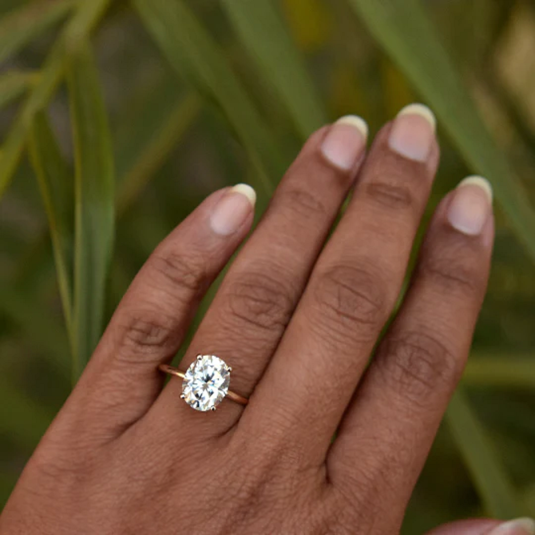 2 Ct Oval Moissanite Diamond Ring, Simple Ring, Engagement Ring, Wedding Ring, Anniversary Gift For Her