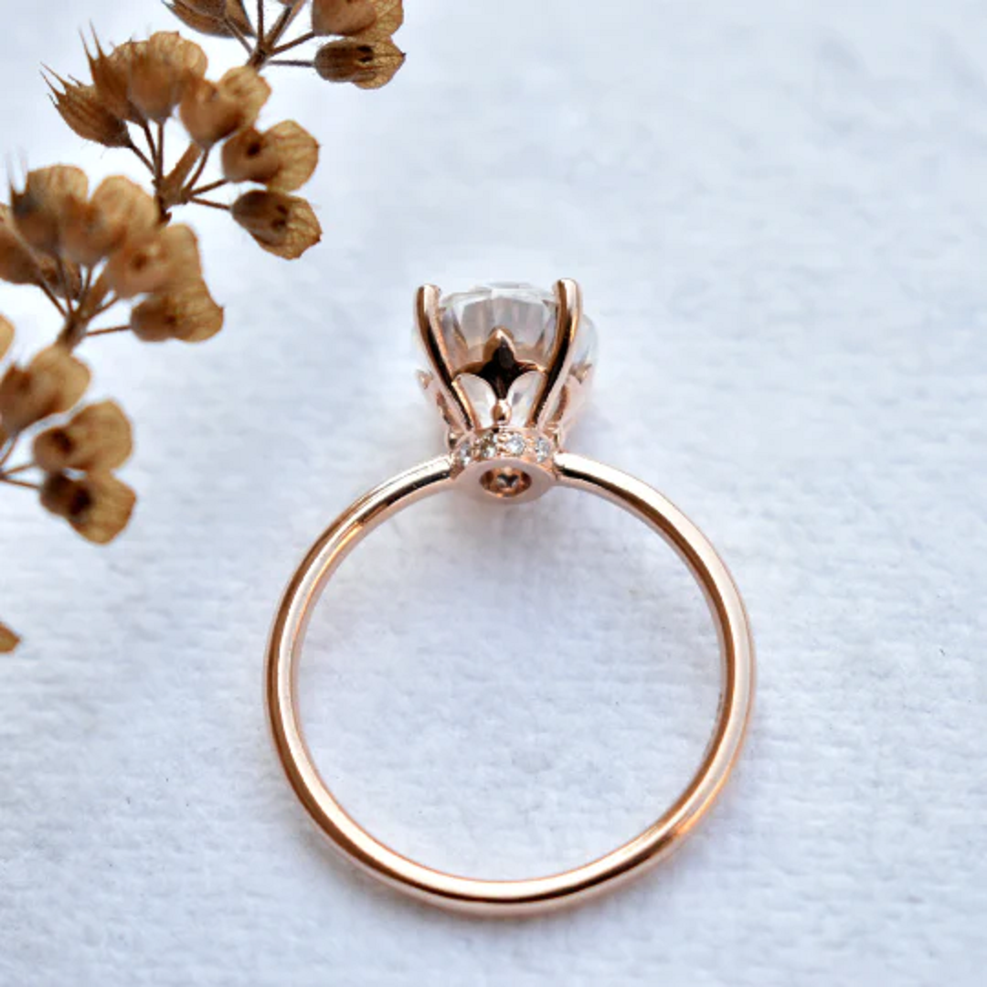 2 Ct Oval Moissanite Diamond Ring, Simple Ring, Engagement Ring, Wedding Ring, Anniversary Gift For Her