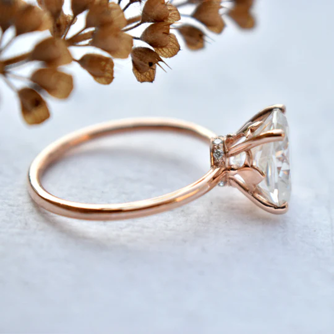 2 Ct Oval Moissanite Diamond Ring, Simple Ring, Engagement Ring, Wedding Ring, Anniversary Gift For Her