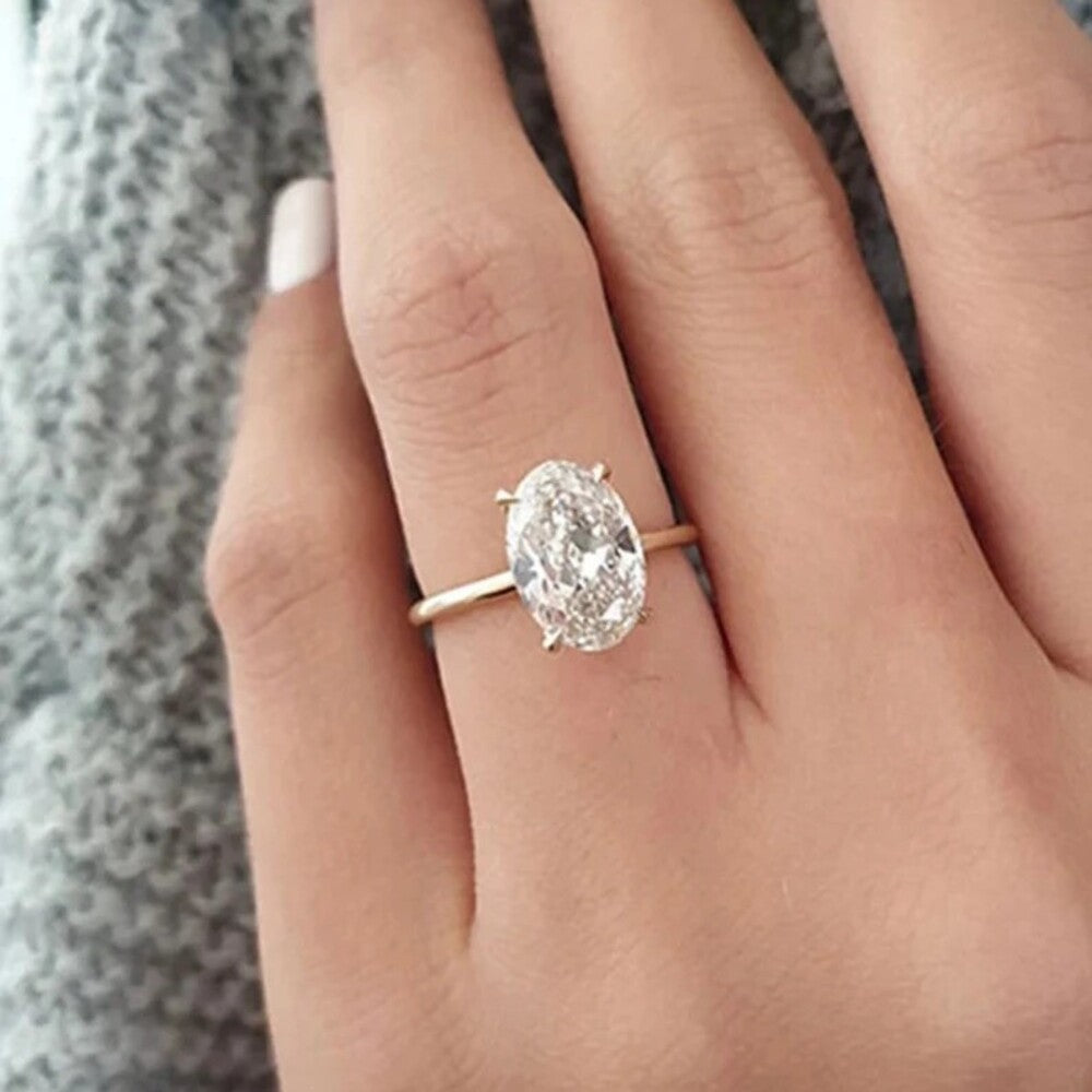 3.70 Ct Moissanite Diamond Ring, Simple Diamond Ring, Engagement Ring, Best Selling Gift For Her