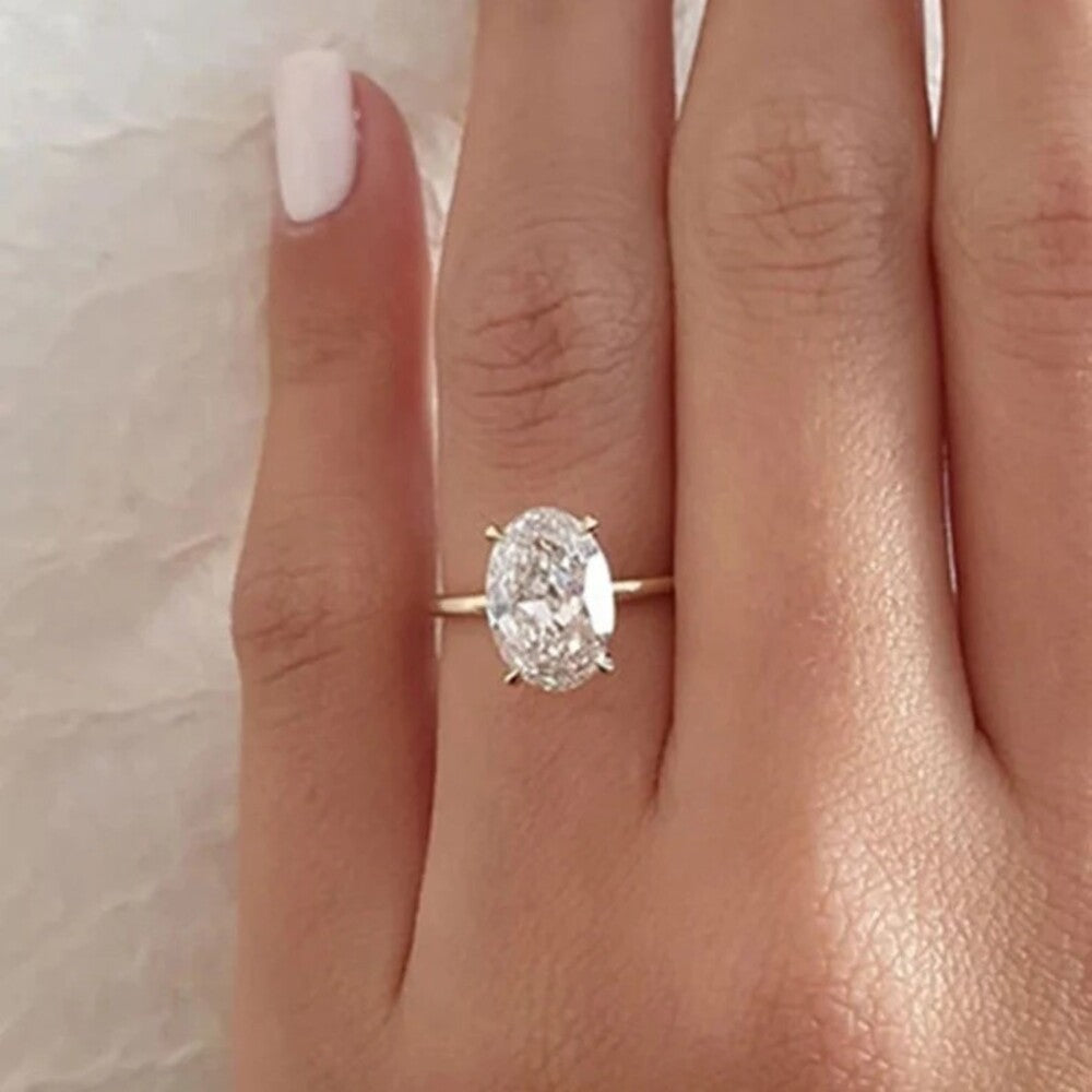 3.70 Ct Moissanite Diamond Ring, Simple Diamond Ring, Engagement Ring, Best Selling Gift For Her