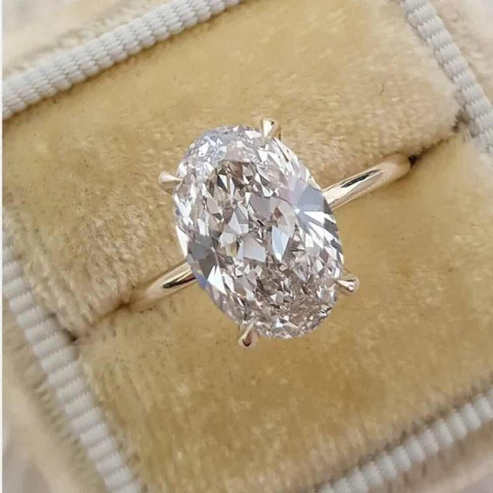 3.70 Ct Moissanite Diamond Ring, Simple Diamond Ring, Engagement Ring, Best Selling Gift For Her