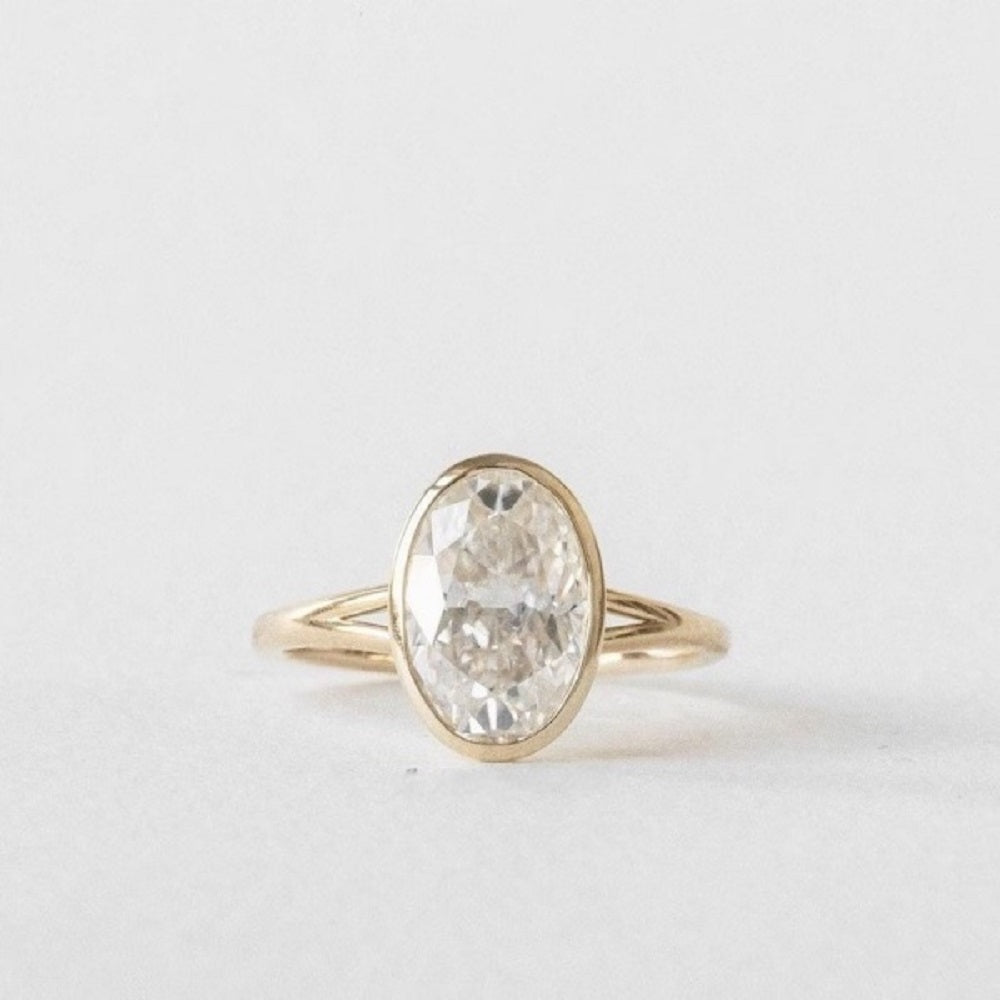 3 Ct Moissanite Diamond Ring, Engagement Ring, Solitaire Weeding Ring, Simple Bezel Setting Ring, Daily Wear Ring Gift For Her