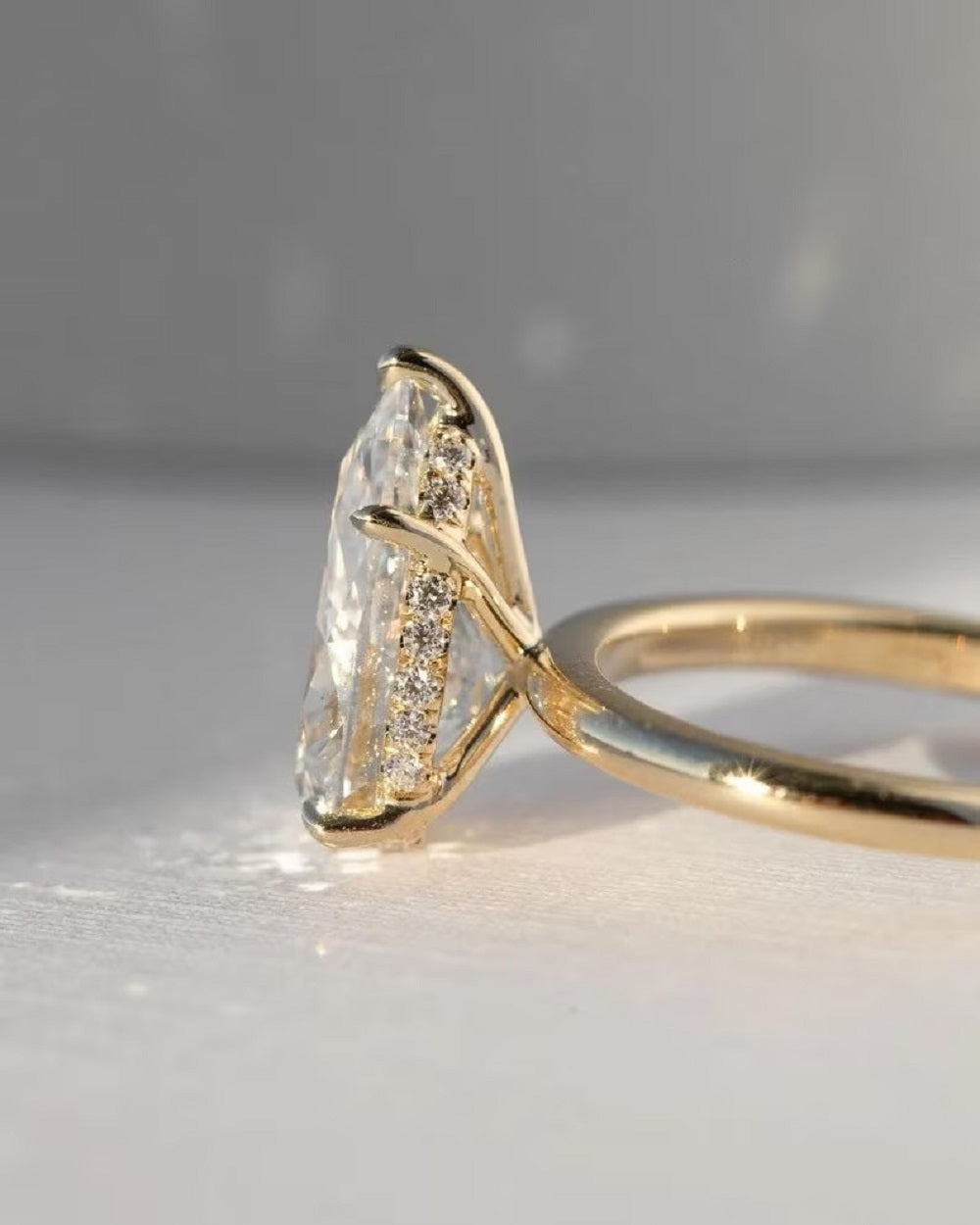 2Ct Moissanite Diamond Ring, Hidden halo And Prong Setting Ring, Wedding Ring, Minimalist Ring, Christmas Ring, Anniversary Gift For her