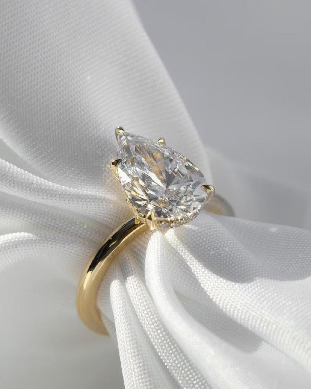 2Ct Moissanite Diamond Ring, Hidden halo And Prong Setting Ring, Wedding Ring, Minimalist Ring, Christmas Ring, Anniversary Gift For her