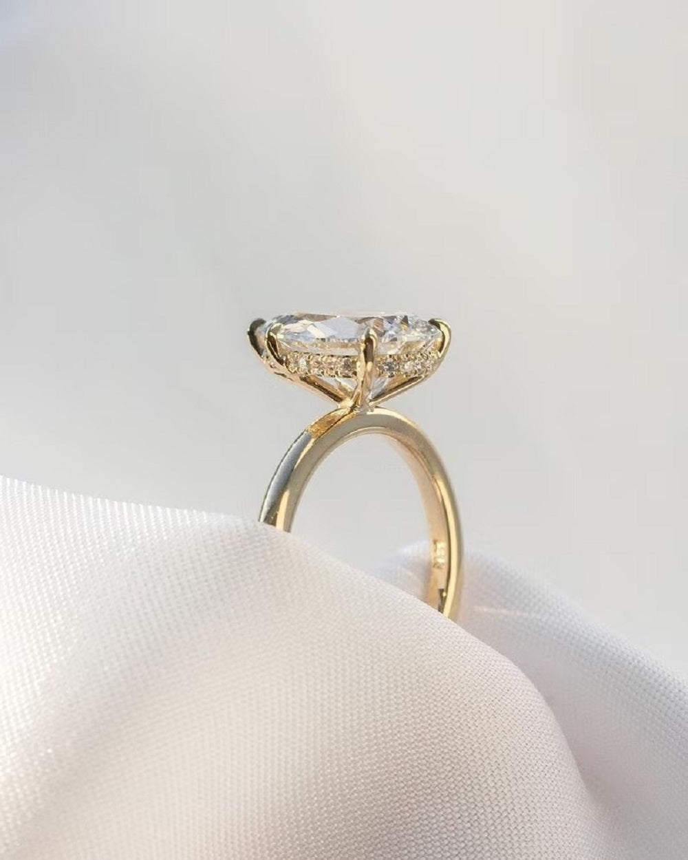 2Ct Moissanite Diamond Ring, Hidden halo And Prong Setting Ring, Wedding Ring, Minimalist Ring, Christmas Ring, Anniversary Gift For her