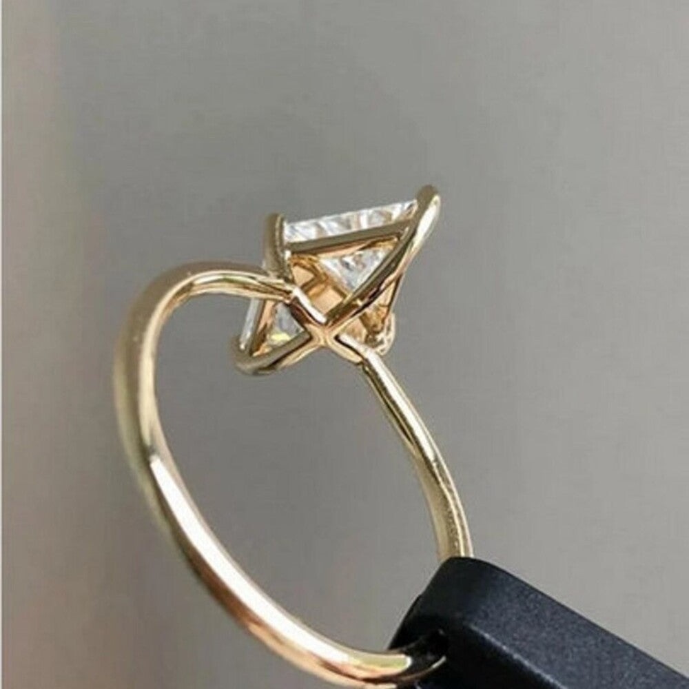 2 Ctw Trilliant Moissanite Diamond ring, Solitaire Ring, Two Stone Diamond Ring, Dainty Diamond Ring, Gift For Girl Friend