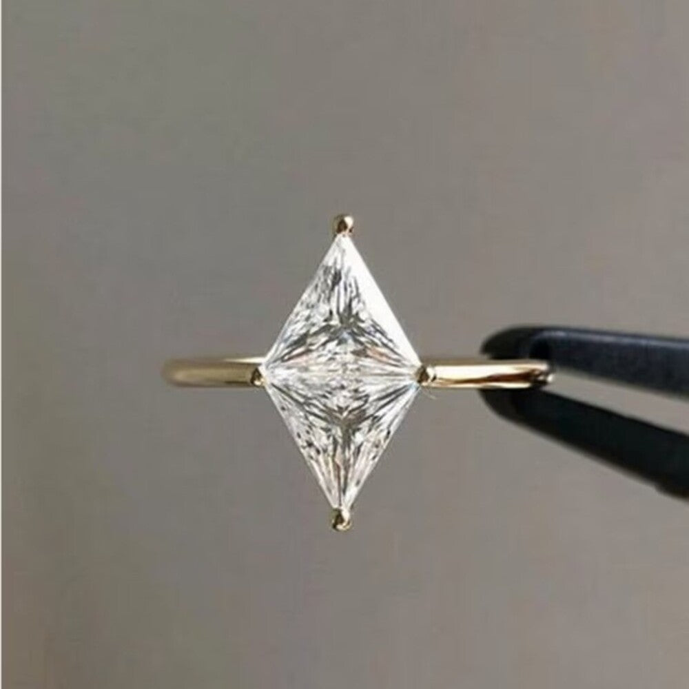 2 Ctw Trilliant Moissanite Diamond ring, Solitaire Ring, Two Stone Diamond Ring, Dainty Diamond Ring, Gift For Girl Friend