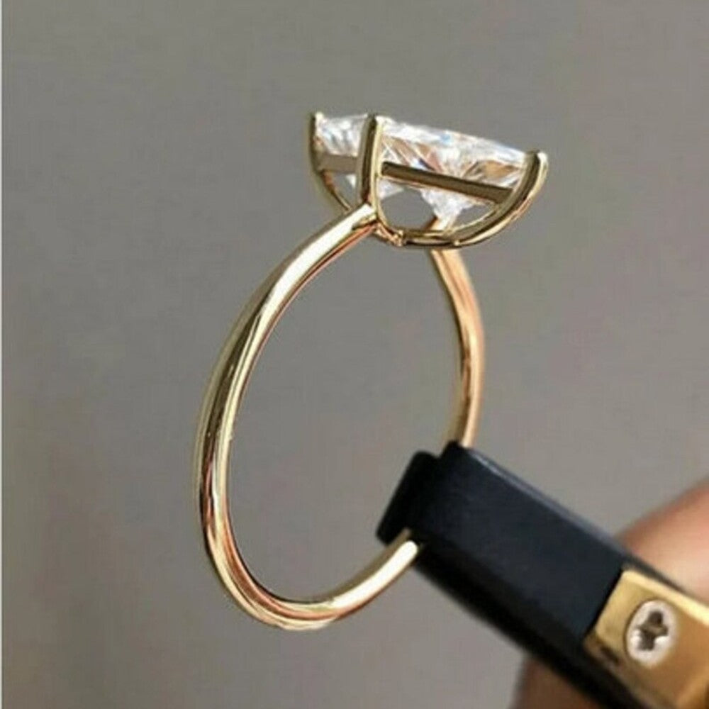 2 Ctw Trilliant Moissanite Diamond ring, Solitaire Ring, Two Stone Diamond Ring, Dainty Diamond Ring, Gift For Girl Friend